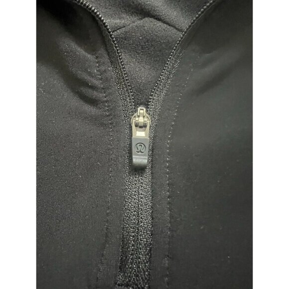 Lululemon 12 Running 1/2 1/4 Zip Pullover Mock Top Black Reflective Chevron - Picture 8 of 10